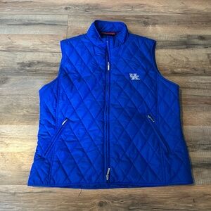 University of Kentucky Blue Quilted Zipper Vest with UK Logo